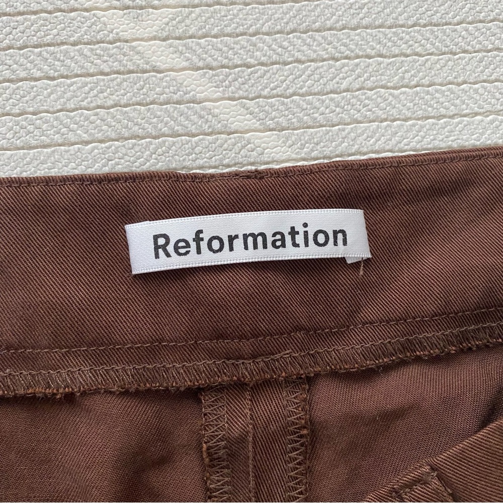 Reformation Chocolate Brown Mason Wide Leg Pants Women’s Size 4 - Picture 2 of 7